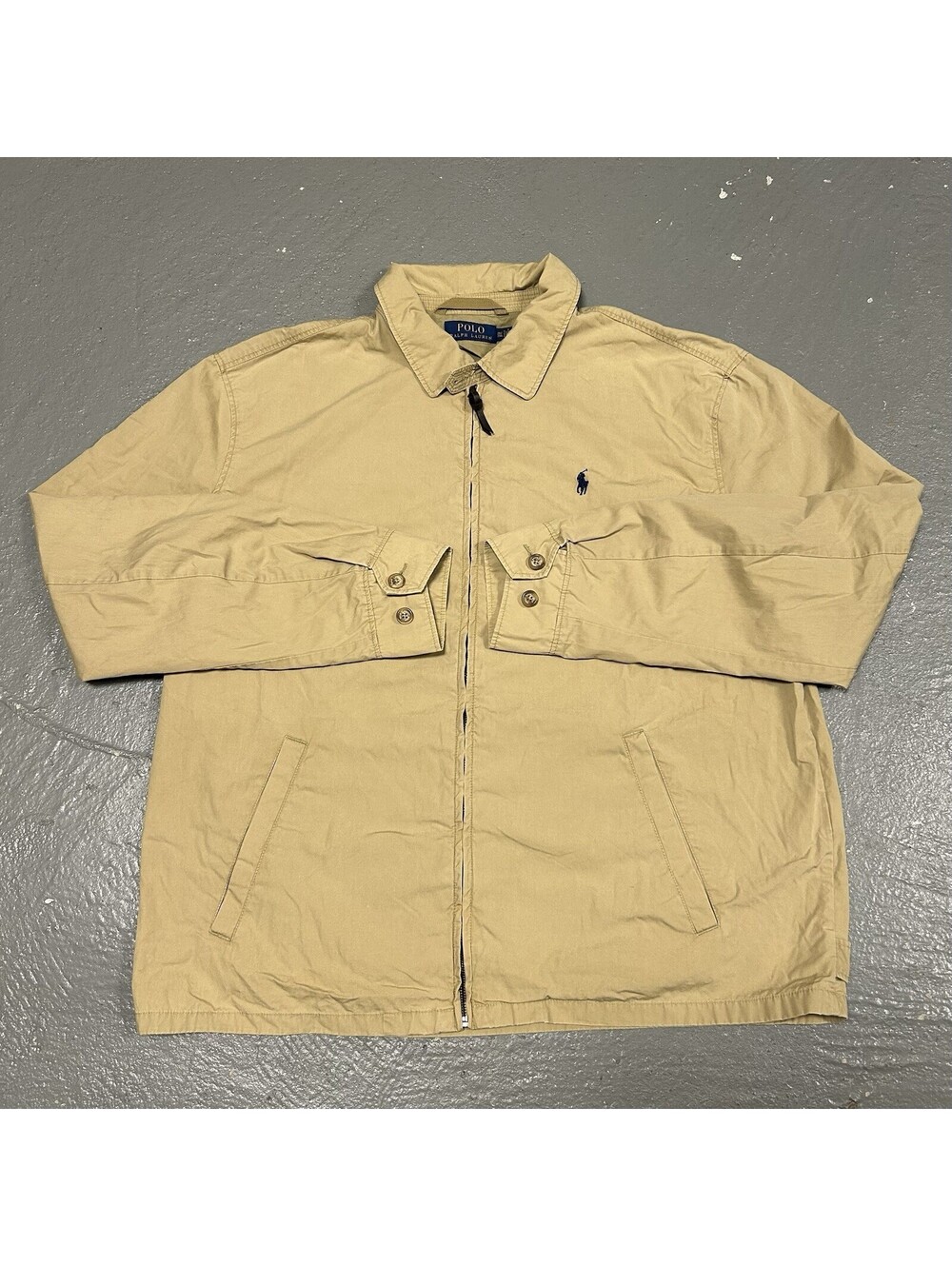 Polo Ralph Lauren Jacket Bayport Poplin Jacket Beige Tan Size 2XLT TALL